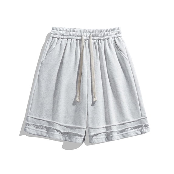 Vibrex Men's Shorts, Men Casual Comfy Fashion Solid Shorts Regular Elastic Waist Beach Pants,Summer Shorts Men Comfortable Gray_3XL