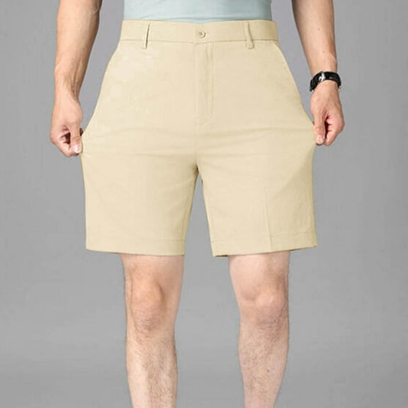 Vibrex Men's Shorts, Men's Cargo Shorts Multi-Pockets Relaxed Summer Beach Shorts Pants,Men's Shorts with Zipper Pockets Khaki_4XL