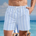 thumbnail image 1 of Vibrex Men's Shorts, Men's Special Print Drawstring Waistband Beach Casual Pocket Trouser Shorts Pants, Light Blue_L, 1 of 3