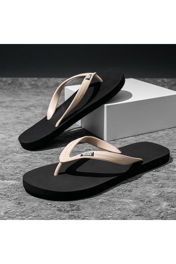 Men's Thick-Soled Flip Flops Plus-Size, Non-Slip Wear-Resistant Rubber Thong Sandals, Comfortable Trendy Beach Slippers, Big Sizes Available for Spring & Summer with Arch Support,6