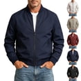 thumbnail image 1 of Vibrex Mens Bomber Jacket Lightweight Casual Golf Windbreaker Full Zip Up Jackets for Men with Pockets Men's Business Solid Color Casual Jacket, 1 of 6
