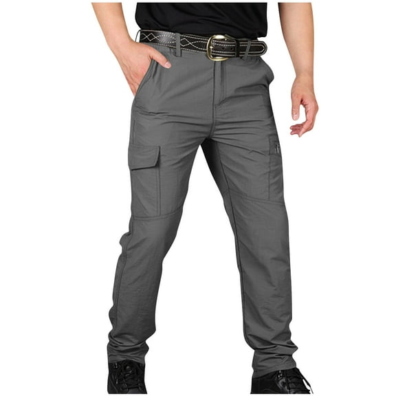 Vibrex Mens Cargo Pants Casual Jogger Multi Pockets Outdoor Hiking Work Sweatpants Men's Loose Pants Casual Tapered Leg Pants Pocket Straight Trousers Elastic Waist Sports Pants Men’s Dress Pant