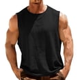 thumbnail image 1 of Vibrex Mens Workout Tank Tops Sleeveless Tee Shirts Men Gym Running Beach Loose Tee Oversized Sweatshirt Solid Color Lightweight Linen Shirt, 1 of 6