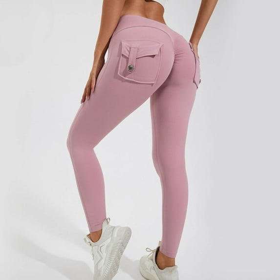 Vibrex Plus Size Womens Flare Yoga,Women'S Solid Color Pocket Hip Lift Fitness High Waist Elastic Exercise Yoga Pants Long Pants Leggings Compression Pants