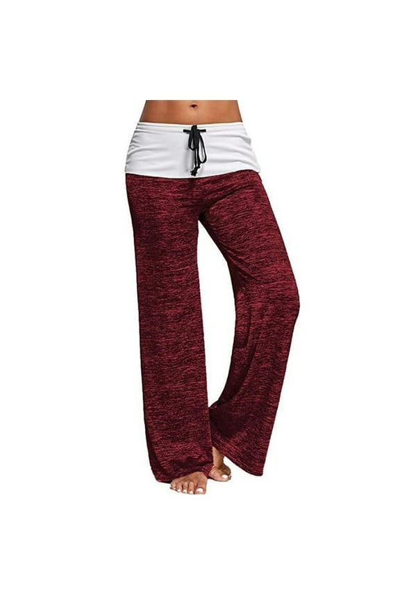 Plus Size Womens Flare Yoga,Women's Patchwork Yoga Quick-drying Sports Pants Outdoor Casual Wide-leg Pants Leggings Compression Pants