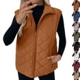 thumbnail image 1 of Vibrex Puffer Vest Women Lightweight Sleeveless Quilted Jackets Zip Up Stand Collar Fall Winter Coat With Pockets Solid Color Women's Quilted Vest Padded Gilet Oversized Thermal Vests for Women, 1 of 9