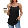 thumbnail image 1 of Vibrex Round Neck Tank Tops for Women Summer Spaghetti Strap Sleeveless Shirts Women's Fashion Solid Color Tank Loose Summer Beach Vacation Clothes, 1 of 7