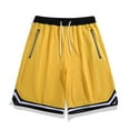 thumbnail image 1 of Vibrex Running Shorts Men, Men's Solid - Color Fitness And Sports Drawstring Shorts With Elastic Waist Featuring Pockets And Mid - Thigh Length,Men's Shorts with Zipper Pockets Yellow_L, 1 of 7
