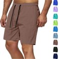 thumbnail image 1 of Vibrex Running Shorts Men, Men's Versatile Five Minute Drying Shorts Solid Color Beach Shorts Sports And Fitness Shorts, Coffee_2XL, 1 of 4