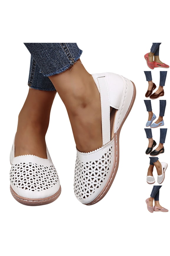 Shoes for Women Hollow Out Casual Shoes Solid Color Round Head Comfortable Sandals Shoes Women’s Flats Shoes Loafer Summer Sandals for Women Wedges Orthopedic Sandals Vintage Sandals