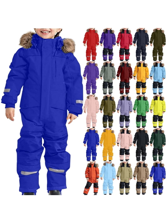 Ski Suit Kids Girls Boys Colorful One-piece Siamese Snowsuits Ski Suits Jackets Winter Jumpsuits Snow Snowsuit