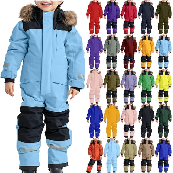Vibrex Ski Suit Kids Girls Boys Colorful One-piece Siamese Snowsuits Ski Suits Jackets Winter Jumpsuits Snow Snowsuit