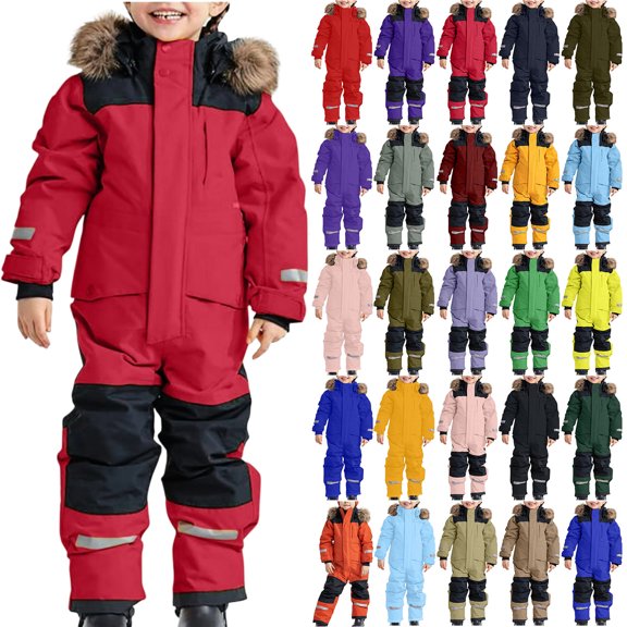 Vibrex Ski Suit Kids Girls Boys Colorful One-piece Siamese Snowsuits Ski Suits Jackets Winter Jumpsuits Snow Snowsuit
