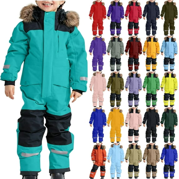 Vibrex Ski Suit Kids Girls Boys Colorful One-piece Siamese Snowsuits Ski Suits Jackets Winter Jumpsuits Snow Snowsuit
