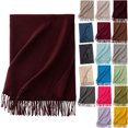 thumbnail image 1 of Vibrex Solid Color Lightweight Women Fleece Feel Scarf Soft Warm Winter Scarf for Cold Weather Blanket Scarves Pashmina Shawl Wrap Winter Accessories for Women Thin Comfortable Neck Scarves, 1 of 3