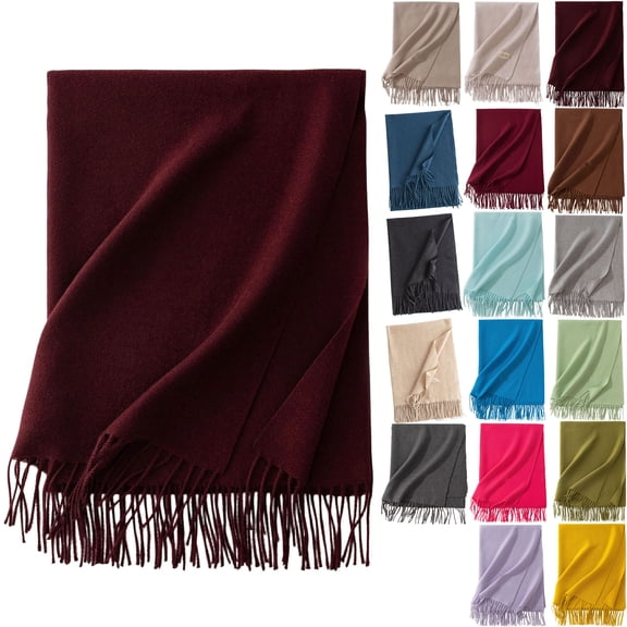 Vibrex Solid Color Lightweight Women Fleece Feel Scarf Soft Warm Winter Scarf for Cold Weather Blanket Scarves Pashmina Shawl Wrap Winter Accessories for Women Thin Comfortable Neck Scarves