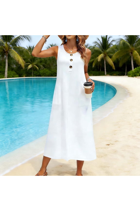 Summer Dresses for Women Women's Plaid Irregular Long Sleeved Collared Button Up Shirt Jacket Dress With Belt Solid Maxi Dress White_S