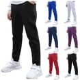 thumbnail image 1 of Vibrex Sweatpants Boy’s Solid Color Pants with Pockets Boys' Athletic Sweatpants Kids Lightweight Joggers Active Running Pants Pull On Skinny Fit Stretch Pants School Uniform for Kids, 1 of 4