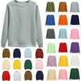 thumbnail image 1 of Vibrex Sweatshirts for Women Plus Size,Women's Oversized Round Neck Sweatshirts Long Sleeve Turtleneck Velvet Sweatshirt 01-Gray_M, 1 of 6