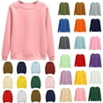 thumbnail image 1 of Vibrex Sweatshirts for Women Plus Size,Women's Oversized Round Neck Sweatshirts Long Sleeve Turtleneck Velvet Sweatshirt 02-Pink_M, 1 of 6