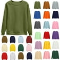 thumbnail image 1 of Vibrex Sweatshirts for Women Plus Size,Women's Oversized Round Neck Sweatshirts Long Sleeve Turtleneck Velvet Sweatshirt Army Green_L, 1 of 6