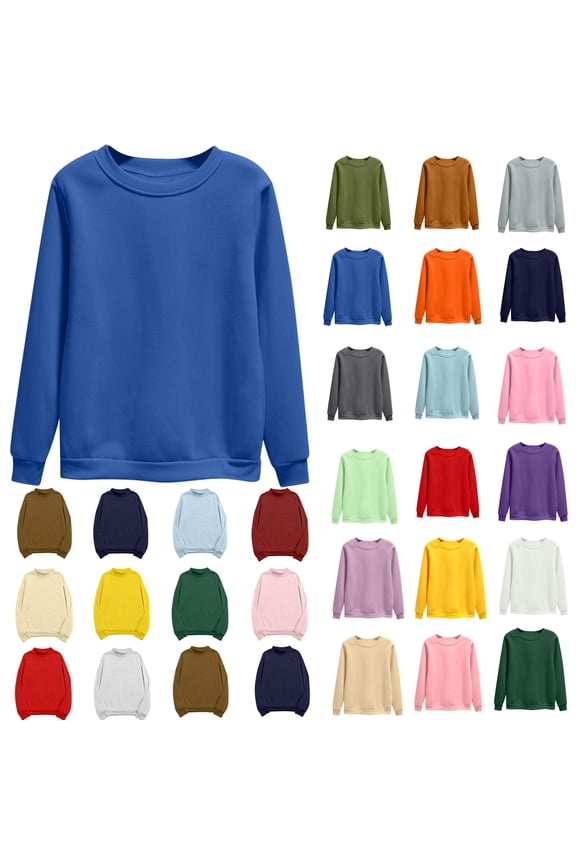 Sweatshirts for Women Plus Size,Women's Oversized Round Neck Sweatshirts Long Sleeve Turtleneck Velvet Sweatshirt Blue_3XL