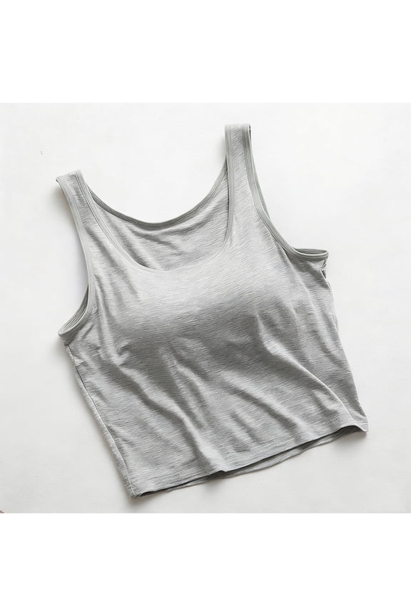 Tank Tops,Fashion Women's Summer Sleeveless Round-Neck Comfy Solid Regular Tank Tops,Sleeveless Shirts,Gray_M