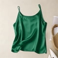 thumbnail image 1 of Vibrex Tank Tops,Women's Sleeveless Solid Color Satin Casual Loose Top Camisole,Sleeveless Shirts,Green_L, 1 of 8