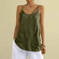 thumbnail image 1 of Vibrex Tanks for Women,Women's Casual Solid Color Pocket Round Neck Sleeveless Versatile Shirt Summer Soft Camisole Top,Sleeveless Shirts,Army Green_XL, 1 of 9
