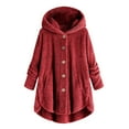 thumbnail image 1 of Vibrex Thick Warm Winter Top Fleece Long Jacket for Girls Childrens Fashion Solid Color Button Jacket With Hood Long Sleeved Hooded Casual Coat Soft Pajamas Soft hoodies Sweaters for 5-14 Years Kid, 1 of 8