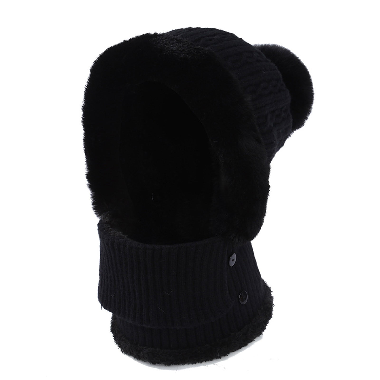 Vibrex Warm Fleece Ski Face MaskSolid Color-layer Hat Outdoor Sports Cycling Ski Hat Warm Neck Protection Head Cover Face Mask Black