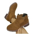 thumbnail image 1 of Vibrex Wide Ankle Boots for Women Fashionable and Casual Versatile Cool Solid Color Square Heel Boots with Belt Buckle Fall And Winter Fashion Soft Comfortable Low Heel Thick Heel Short Boots, 1 of 9