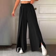 thumbnail image 1 of Women Plus Size Pants Womens Solid Color Loose High Waist Pleated Wide Leg Pants, 1 of 6