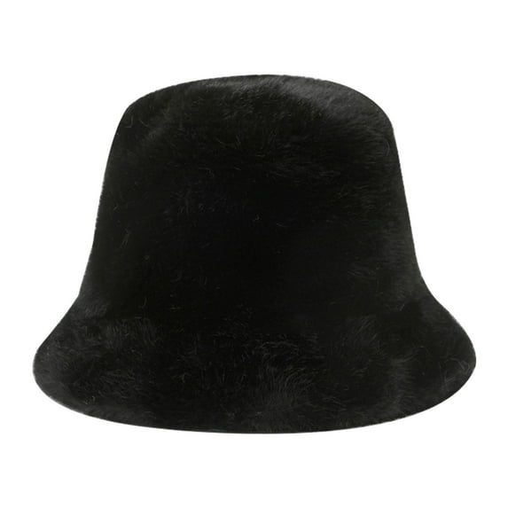 Vibrex Winter Hats for Women Solid Color Keep Warm Fashion Flat Top Hat Fashion Streetwear Elastic Thermal Hats Casual Warm Comfortable Bucket Hat for Women Fleece Hats for Cold Weather