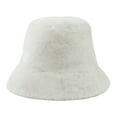 thumbnail image 1 of Vibrex Winter Hats for Women Solid Color Keep Warm Fashion Flat Top Hat Fashion Streetwear Elastic Thermal Hats Casual Warm Comfortable Bucket Hat for Women Fleece Hats for Cold Weather, 1 of 3