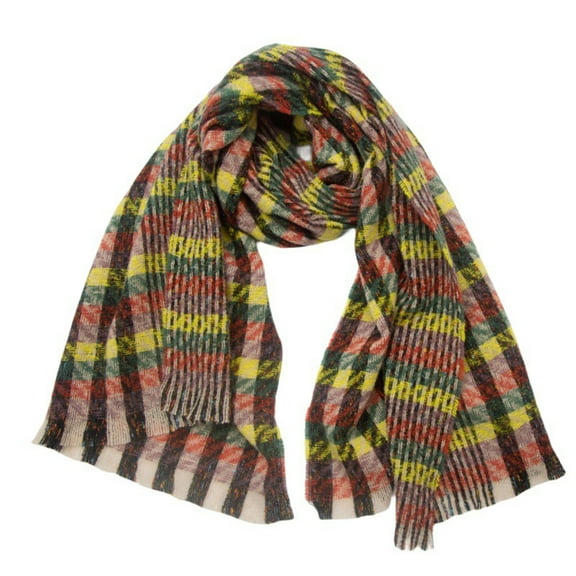 Vibrex Women Scarf Pashmina Shawls and Wraps for Evening Dresses Winter Fashion Soft Warm Long Large Scarves Lightweight Plaid Stripe for Ladies Women's Winter Short Fringed Checkered Shawl Scarf