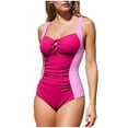 thumbnail image 1 of Vibrex Women Tummy Control One Piece Swimsuit Push Up Bathing Suit Full Coverage Slimming Swimwear Womens Bathing Suits Ruched Hollow Out Swimwear, 1 of 6