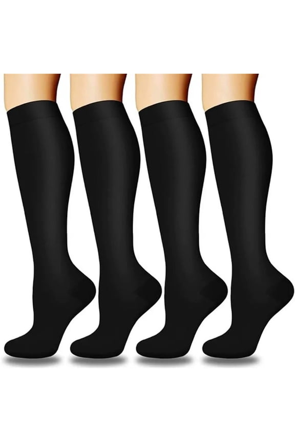 Women's Compression Socks (15-20 mmHg) 3-Pair Pack, Graduated Support Calf Socks for Running, Cycling, Athletic Performance & Muscle Recovery, Warm Breathable Sports Socks