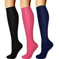 thumbnail image 1 of Vibrex Women's Compression Socks (15-20 mmHg) 3-Pair Pack, Graduated Support Calf Socks for Running, Cycling, Athletic Performance & Muscle Recovery, Warm Breathable Sports Socks, 1 of 2