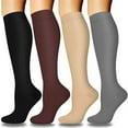 thumbnail image 1 of Vibrex Women's Compression Socks (15-20 mmHg) 3-Pair Pack, Graduated Support Calf Socks for Running, Cycling, Athletic Performance & Muscle Recovery, Warm Breathable Sports Socks, 1 of 2