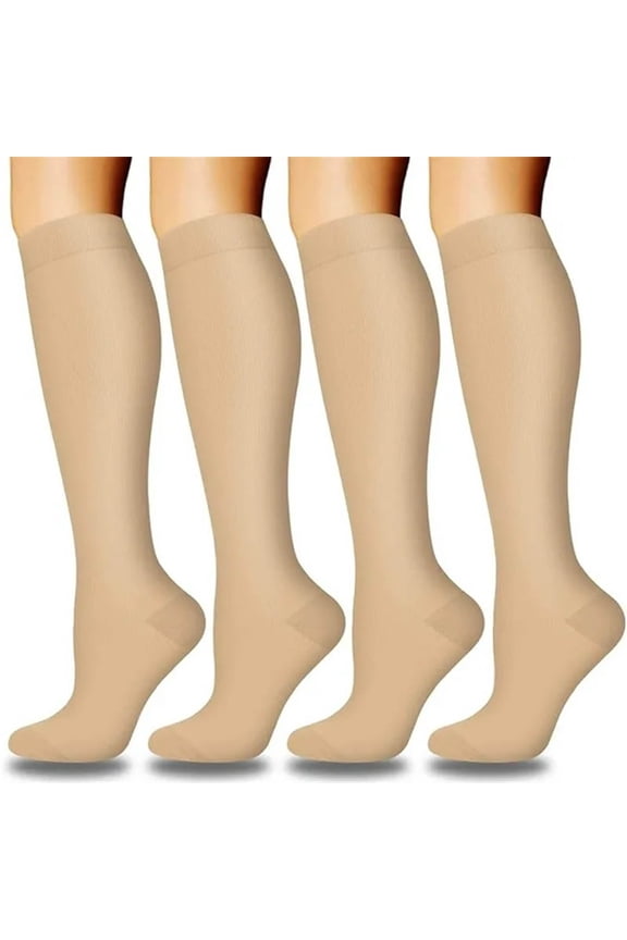 Women's Compression Socks (15-20 mmHg) 3-Pair Pack, Graduated Support Calf Socks for Running, Cycling, Athletic Performance & Muscle Recovery, Warm Breathable Sports Socks