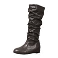 thumbnail image 1 of Vibrex Women's Knee High Boots Tall Slouch Boots Women's Slouchy Comfortable Pull On Flat Boots Fall Winter Solid Color Pleated Boots, 1 of 9