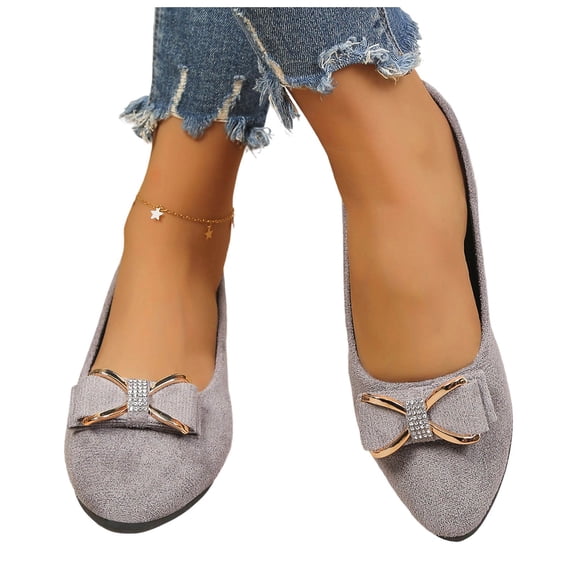 Vibrex Women's Loafers Comfortable Fashion Flats Shoes for Women Womens Chunky Low Heel Pumps Suede Dress Flats Shoes Work Business Office Shoes