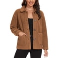 thumbnail image 1 of Vibrex Women's Long Sleeved Solid Color Warm Winter Jacket Top, 1 of 6