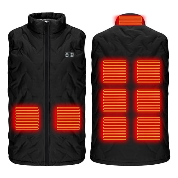 Vibrex Women's and Men's Heated Vest Plus Size Heated Coat for Men and Women 9 Heating Heated Jacket Winter Heating Coat Zip Up Quilted Jackets Winter Comfortable Solid color Loose Warm Vest