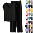 thumbnail image 1 of Vibrex Women's Modal Loungewear Set – Soft Solid Color Short Sleeve & Shorts Pajama Set for Sleep & Lounge, 1 of 7