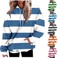 thumbnail image 1 of Vibrex Women's Regular-Fit Pullover Hoodie Women Oversized Striped Sweatshirt Long Sleeve Color Block Pullover Tops Casual Loose Workout Clothes Women's Tshirts Long Sleeve Drawstring Hoodies, 1 of 4