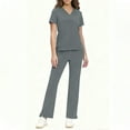 thumbnail image 1 of Vibrex Women's Scrub Set: Short-Stretch Sleeve V-Neck Top & Drawstring Pants - Multi-Pocket, Loose-Fit Uniform for Nurses, Caregivers, Medical Staff (Multiple Colors), 1 of 7