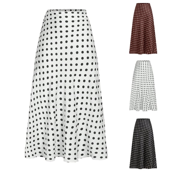 Vibrex Women's Skirt Women's Solid Color Cotton Linen Skirt Women's High Waist Elastic Waist Skirt with Pockets Women's Pleated Hem Long Skirt For Dancing,Dating,Dinners,Travel,Vacation_White_S