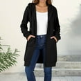 thumbnail image 1 of Vibrex Women's Zip Up Hoodies Oversized Fleece Women's Solid Color Jacket Thickening And Fleece And Winter Casual Zipper Long Sleeve Pocket Hooded Long Sweater, 1 of 9
